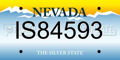 IS84593 Nevada License Plate