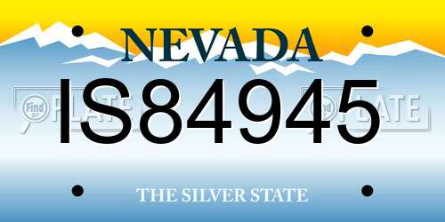 IS84945 Nevada License Plate