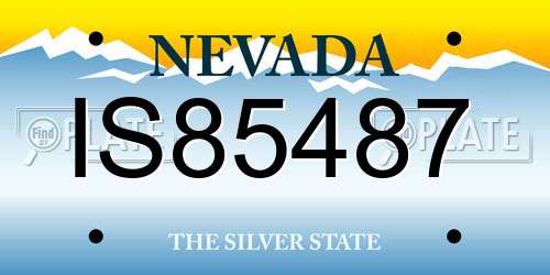 IS85487 Nevada License Plate