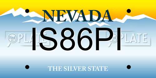 IS86PI Nevada License Plate