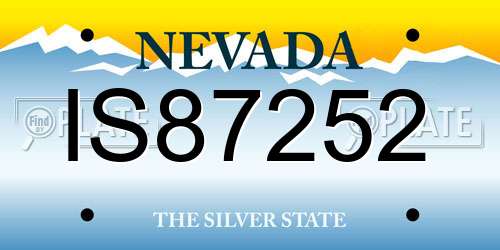 IS87252 Nevada License Plate