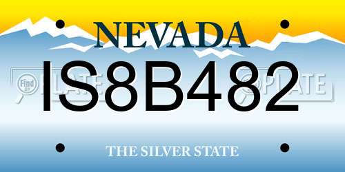 IS8B482 Nevada License Plate