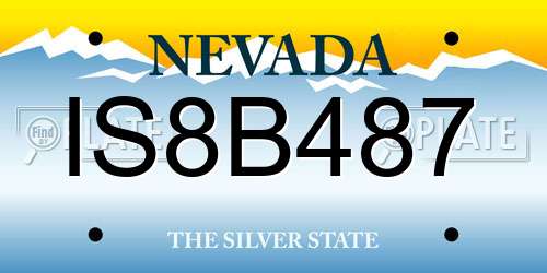 IS8B487 Nevada License Plate
