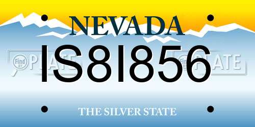 IS8I856 Nevada License Plate