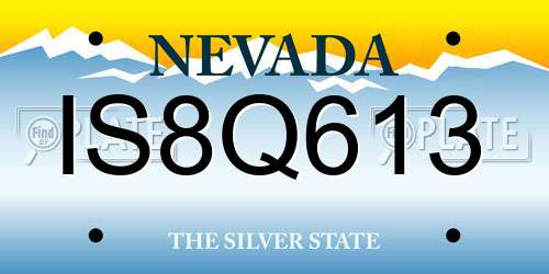 IS8Q613 Nevada License Plate