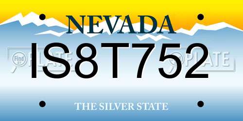 IS8T752 Nevada License Plate