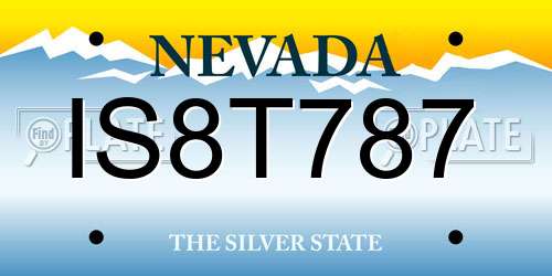IS8T787 Nevada License Plate