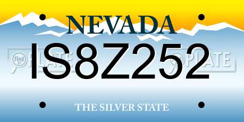 IS8Z252 Nevada License Plate