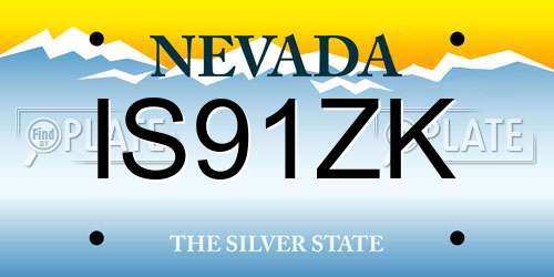 IS91ZK Nevada License Plate