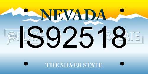 IS92518 Nevada License Plate