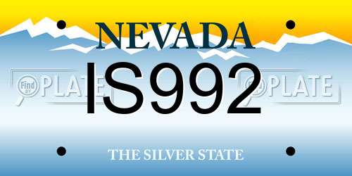 IS992 Nevada License Plate