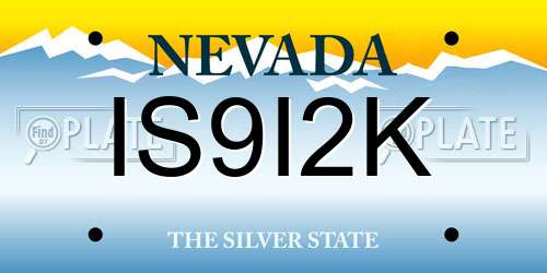IS9I2K Nevada License Plate