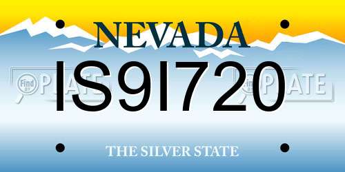IS9I720 Nevada License Plate