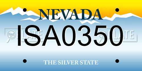 ISA0350 Nevada License Plate