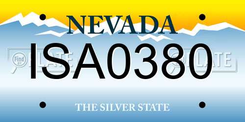 ISA0380 Nevada License Plate