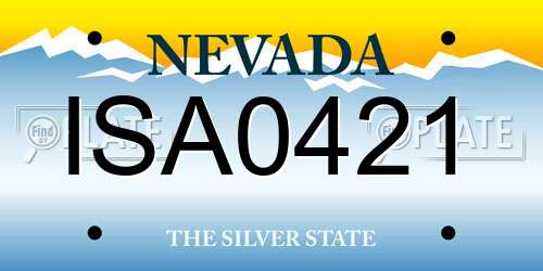 ISA0421 Nevada License Plate
