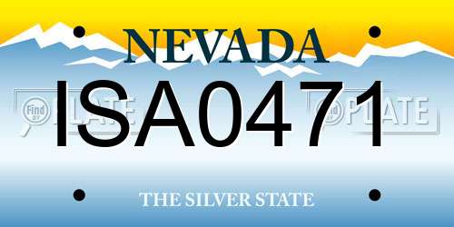 ISA0471 Nevada License Plate