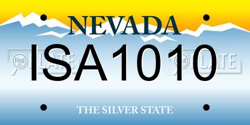 ISA1010 Nevada License Plate