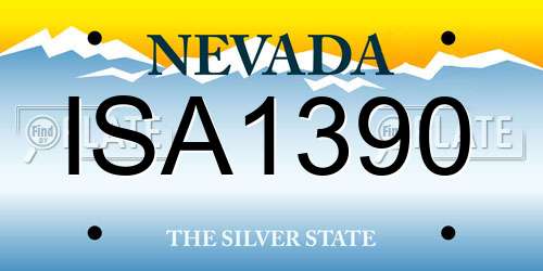 ISA1390 Nevada License Plate