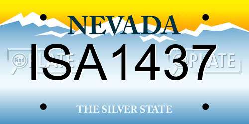 ISA1437 Nevada License Plate