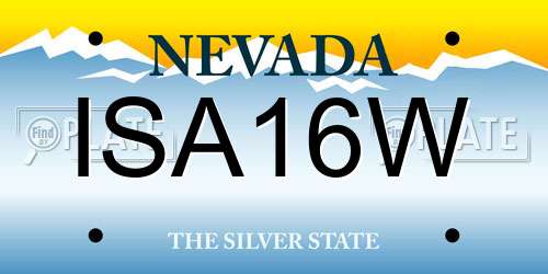 ISA16W Nevada License Plate