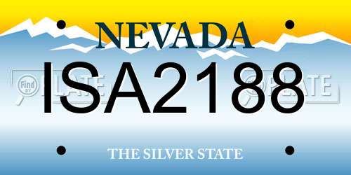 ISA2188 Nevada License Plate