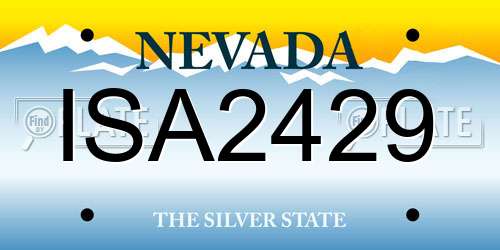 ISA2429 Nevada License Plate