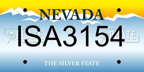ISA3154 Nevada License Plate