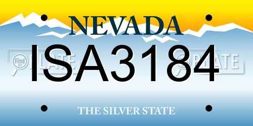ISA3184 Nevada License Plate