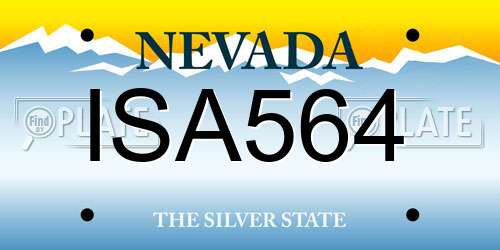 ISA564 Nevada License Plate