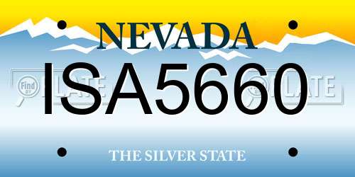 ISA5660 Nevada License Plate