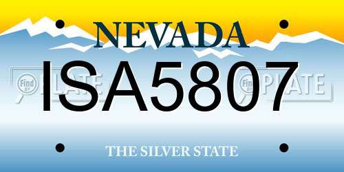 ISA5807 Nevada License Plate