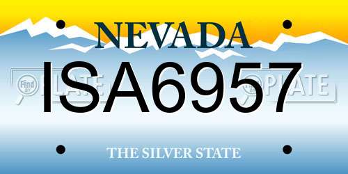 ISA6957 Nevada License Plate