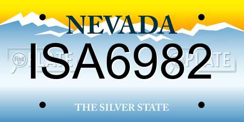 ISA6982 Nevada License Plate