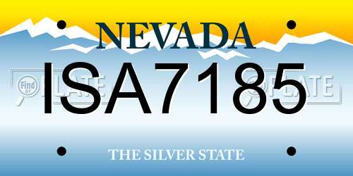 ISA7185 Nevada License Plate