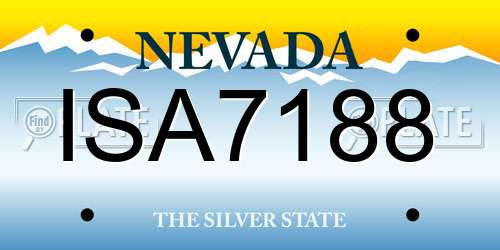 ISA7188 Nevada License Plate
