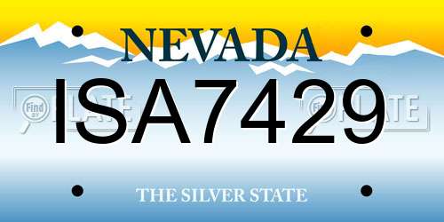ISA7429 Nevada License Plate