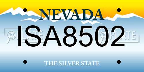 ISA8502 Nevada License Plate