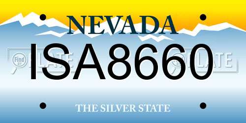 ISA8660 Nevada License Plate