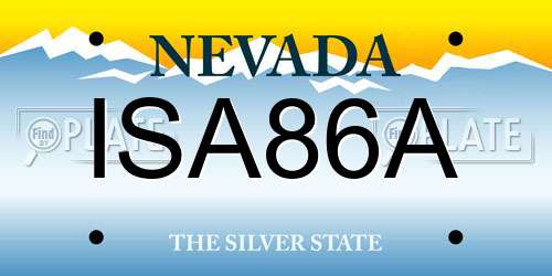 ISA86A Nevada License Plate