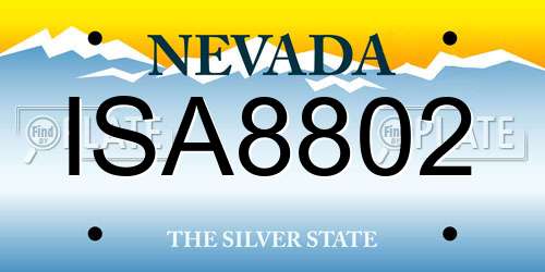 ISA8802 Nevada License Plate
