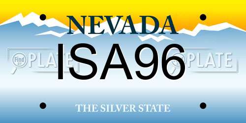ISA96 Nevada License Plate