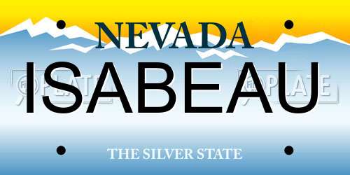 ISABEAU Nevada License Plate