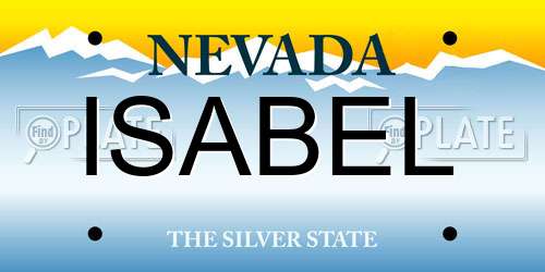 ISABEL Nevada License Plate