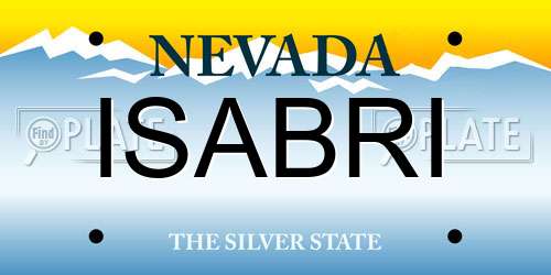 ISABRI Nevada License Plate
