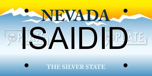 ISAIDID Nevada License Plate
