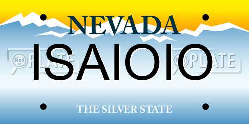 ISAIOIO Nevada License Plate