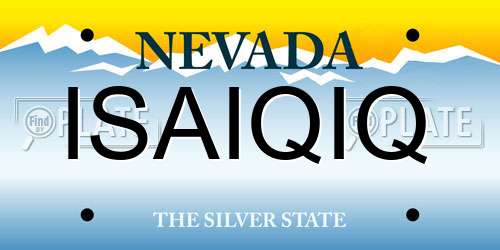 ISAIQIQ Nevada License Plate