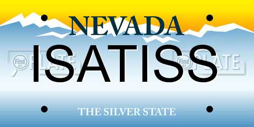 ISATISS Nevada License Plate