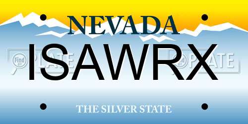 ISAWRX Nevada License Plate